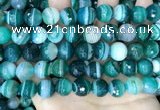 CAA5244 15.5 inches 12mm faceted round banded agate beads