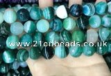 CAA5245 15.5 inches 14mm faceted round banded agate beads