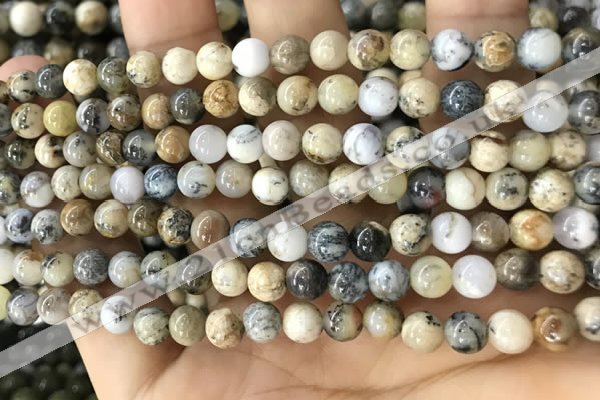 CAA5255 15.5 inches 4mm round dendrite agate beads wholesale