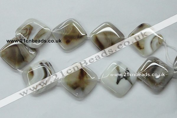 CAA526 15.5 inches 35*35mm diamond madagascar agate beads