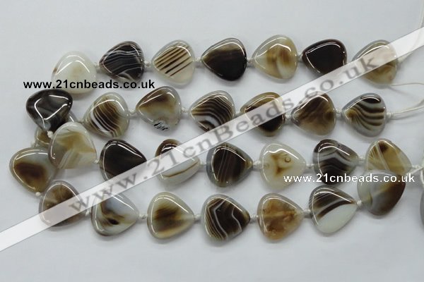 CAA527 15.5 inches 25*25mm triangle madagascar agate beads