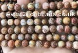 CAA5272 15.5 inches 8mm round natural red crazy lace agate beads