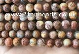 CAA5274 15.5 inches 12mm round natural red crazy lace agate beads