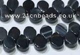 CAA5322 Top drilled 6*8mm flat teardrop line agate beads