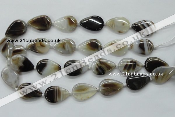 CAA533 15.5 inches 20*30mm flat teardrop madagascar agate beads