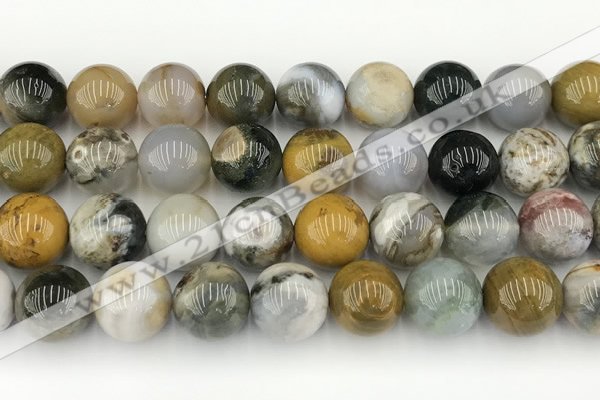 CAA5334 15.5 inches 12mm round ocean agate beads wholesale