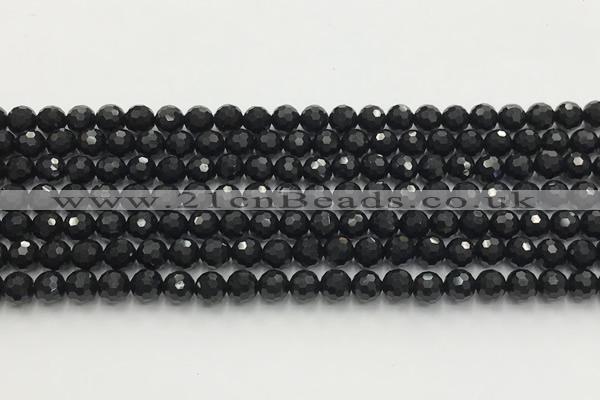 CAA5337 15.5 inches 6mm faceted round black onyx beads wholesale