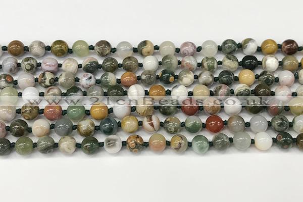 CAA5340 15.5 inches 6mm round ocean agate gemstone beads