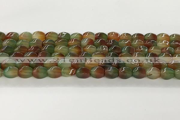 CAA5362 15.5 inches 8*12mm twisted rice agate gemstone beads
