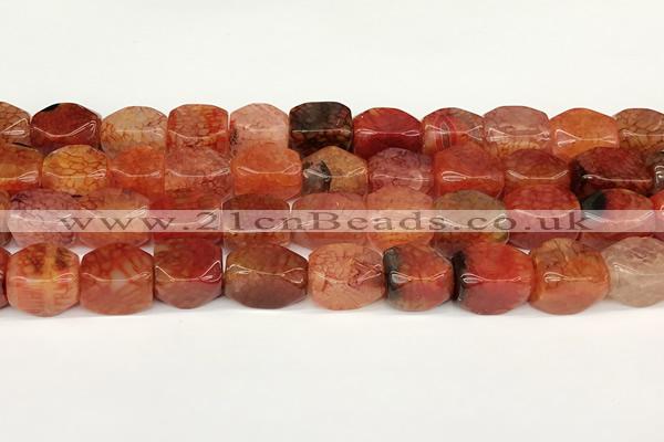 CAA5373 15.5 inches 10*12mm - 11*16mm faceted nuggets agate beads