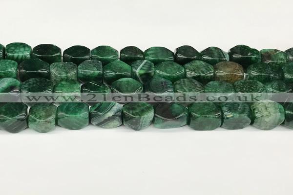 CAA5378 15.5 inches 10*12mm - 11*16mm faceted nuggets agate beads