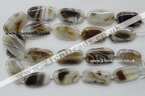 CAA539 15.5 inches 20*40mm freeform madagascar agate beads