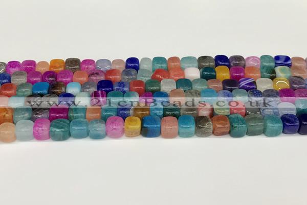 CAA5392 15.5 inches 6*7mm - 8*8mm nuggets agate gemstone beads