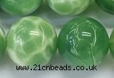 CAA5408 15.5 inches 12mm round peacock serpntine gemstone beads