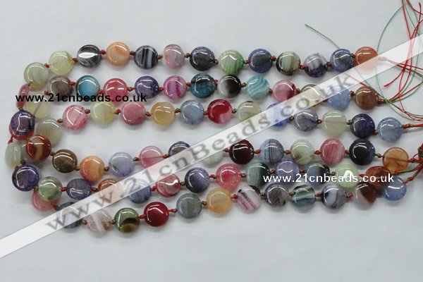 CAA541 15.5 inches 12mm flat round dyed madagascar agate beads