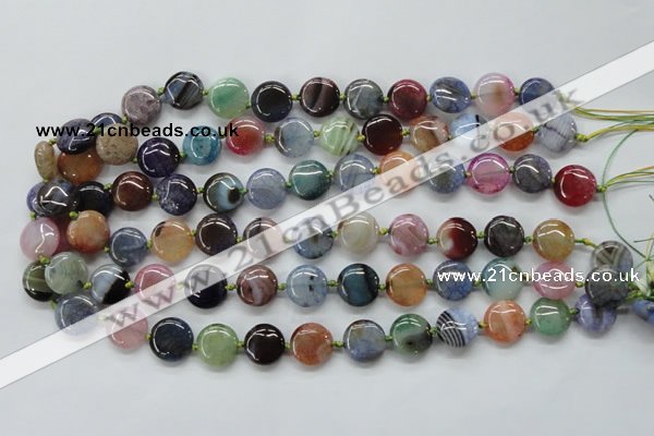 CAA542 15.5 inches 14mm flat round dyed madagascar agate beads