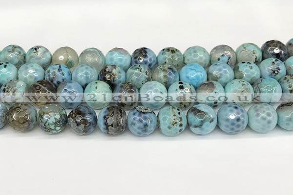 CAA5422 15.5 inches 14mm faceted round agate gemstone beads