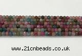 CAA5435 15.5 inches 6*8mm faceted rondelle agate gemstone beads