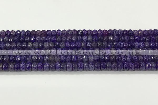 CAA5436 15.5 inches 6*8mm faceted rondelle agate gemstone beads
