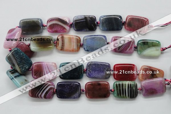 CAA546 15.5 inches 22*30mm rectangle dyed madagascar agate beads