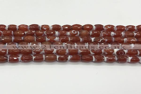 CAA5460 15.5 inches 8*12mm faceted rice agate beads
