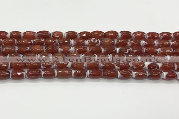 CAA5460 15.5 inches 8*12mm faceted rice agate beads