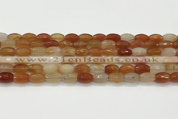 CAA5465 15.5 inches 8*12mm faceted rice agate beads