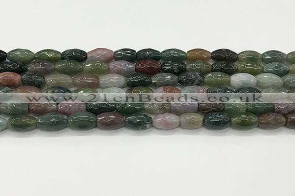 CAA5471 15.5 inches 8*12mm faceted rice agate beads