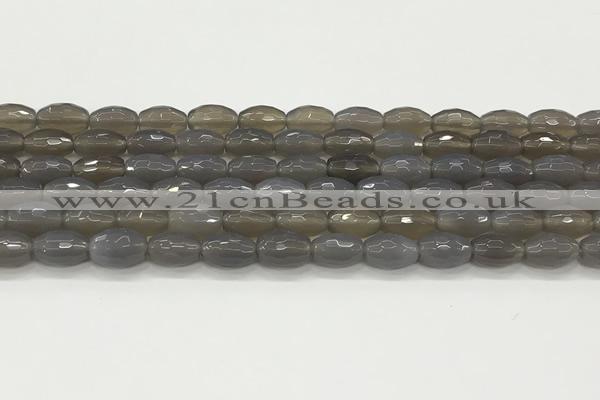 CAA5482 15.5 inches 8*12mm faceted rice agate beads