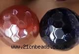 CAA5493 15 inches 12mm faceted round AB-color banded agate beads
