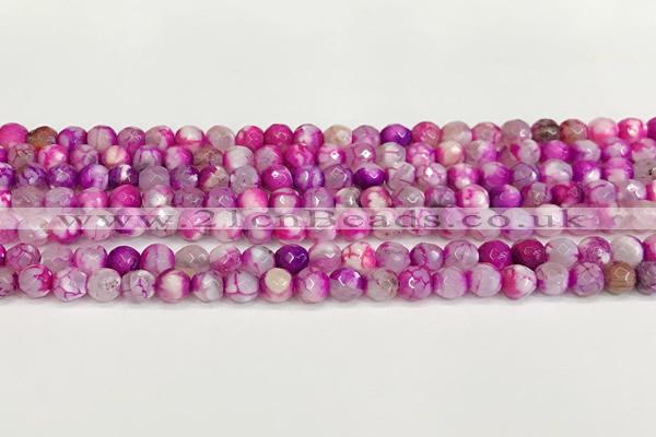 CAA5502 15 inches 6mm faceted round fire crackle agate beads