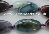 CAA551 15.5 inches 15*30mm oval dyed madagascar agate beads