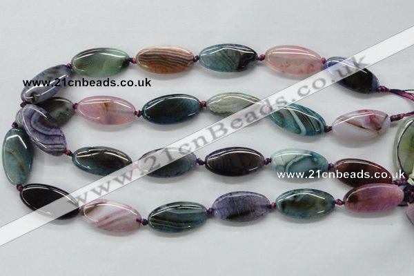 CAA551 15.5 inches 15*30mm oval dyed madagascar agate beads