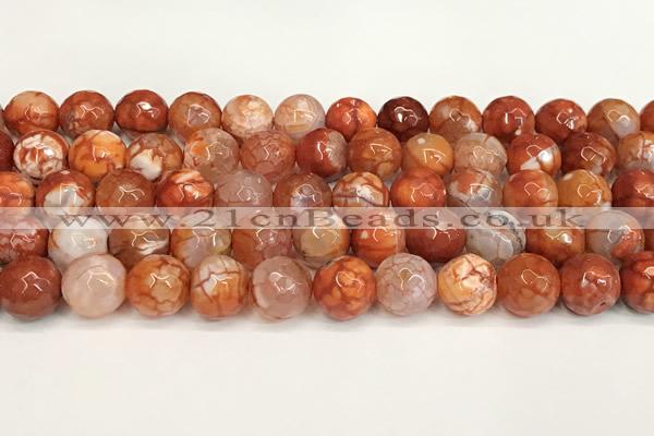 CAA5520 15 inches 10mm faceted round fire crackle agate beads