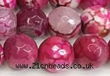 CAA5522 15 inches 10mm faceted round fire crackle agate beads