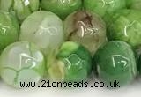 CAA5527 15 inches 10mm faceted round fire crackle agate beads