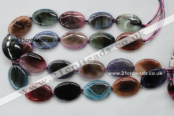 CAA554 15.5 inches 25*35mm oval dyed madagascar agate beads