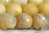 CAA5543 15 inches 12mm faceted round fire crackle agate beads