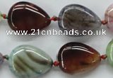 CAA557 15.5 inches 15*20mm flat teardrop dyed madagascar agate beads