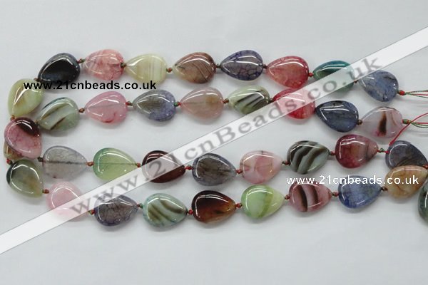 CAA557 15.5 inches 15*20mm flat teardrop dyed madagascar agate beads