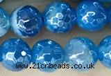 CAA5582 15 inches 6mm faceted round AB-color banded agate beads