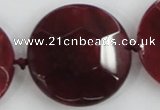 CAA568 15.5 inches 35mm faceted flat round dragon veins agate beads