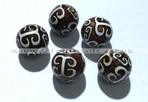 CAA5716 18mm round tibetan agate dzi beads wholesale