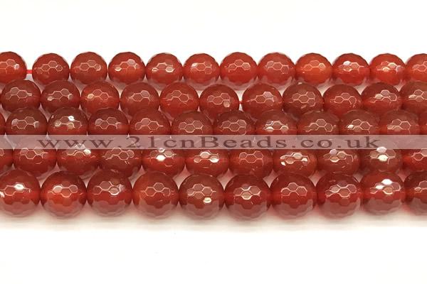 CAA5743 15 inches 12mm faceted round red agate beads