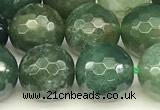 CAA5747 15 inches 10mm faceted round moss agate beads