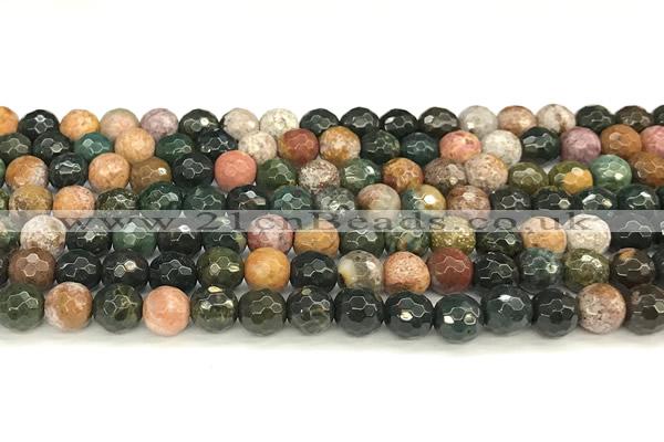 CAA5775 15 inches 6mm faceted round ocean agate beads