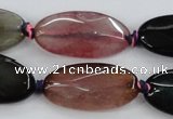 CAA578 15.5 inches 15*30mm faceted oval dragon veins agate beads