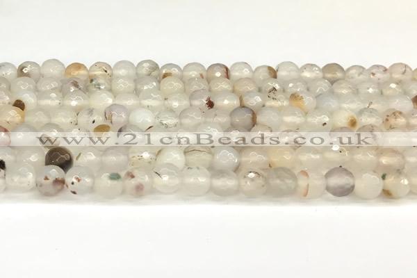 CAA5780 15 inches 6mm faceted round montana agate beads