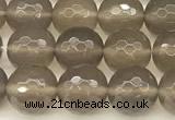 CAA5786 15 inches 8mm faceted round grey agate beads