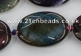 CAA581 15.5 inches 25*35mm faceted oval dragon veins agate beads